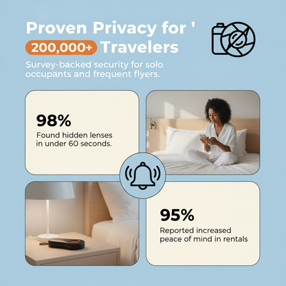 Hidden Camera Detector, Portable Privacy Protector for Solo Users, Traveller, Car Trip, Rentals, Anti-Surveillance Anti-Spy Camera Finder with Intrusion Alert and LED